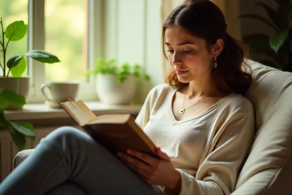 reading a book